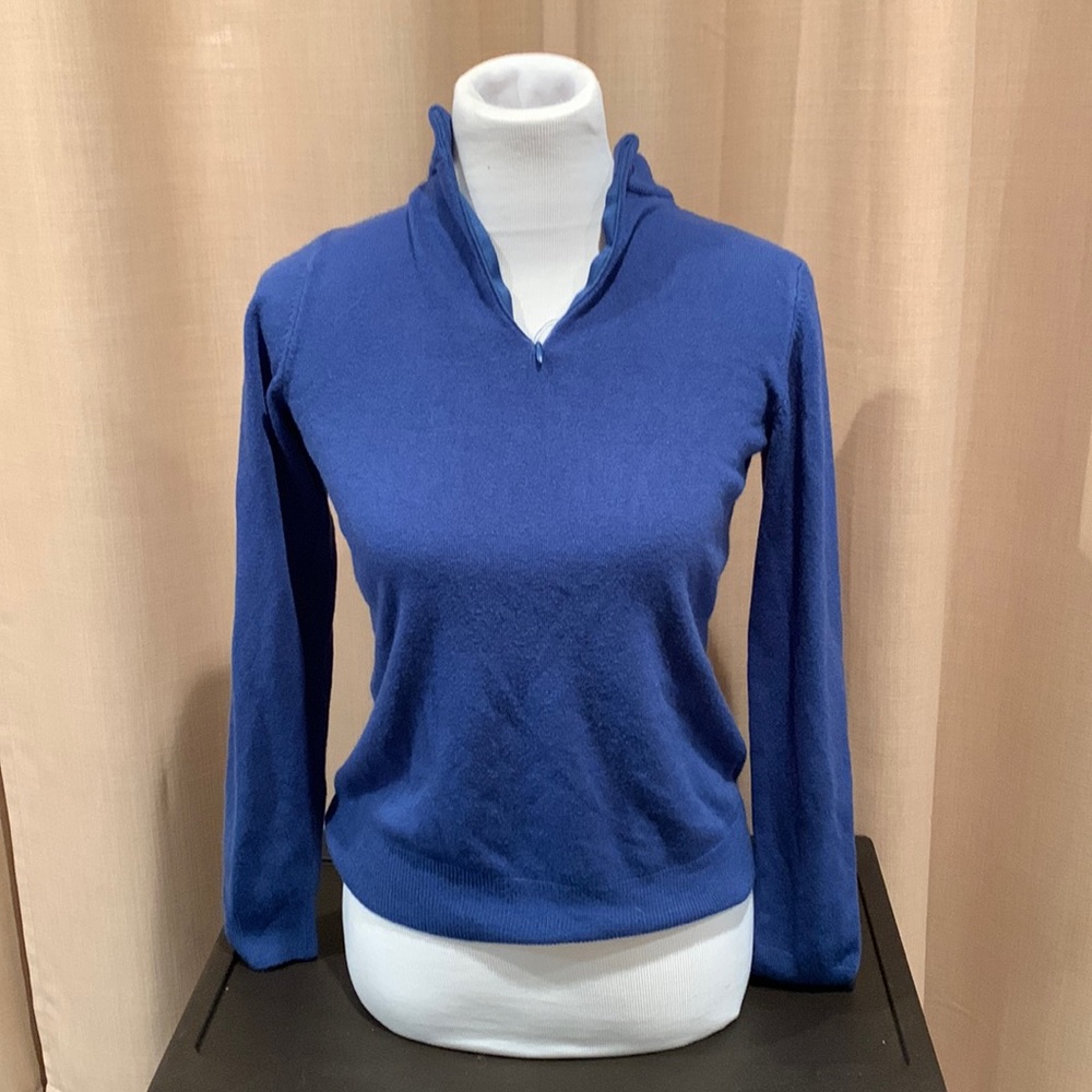 Blue half zip sweater